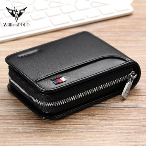 WILLIAMPOLO high quality short zipper bag card bag 13 card holders zipper drivers license set bank card bag pl175112