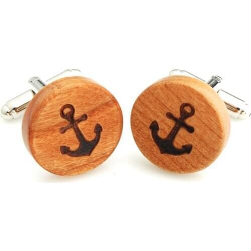 YH-1958 New Colored Anchor,Mustache Wood Cufflinks-Factory Directly Selling
