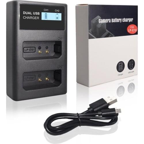 LP-E10 LPE10 camera battery charger LCD smart charger For Canon EOS 1100D 1200D 1300D 2000D 4000D Rebel T3 T5 T6 KISS X50 X70