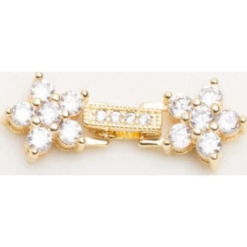 1PCS Clasps Accessories For DIY Jewelry Making Supplies Copper Cubic Zirconia Clasps For Handmade Woman Pearls Necklace Bracelet