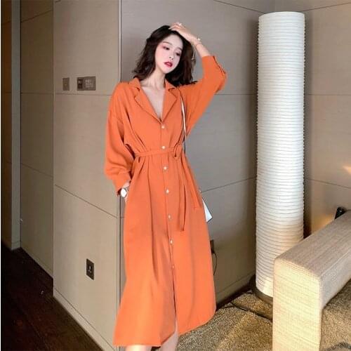 2020 New Arrival Autumn Fashion Women Elegant Temperamental lace up bow Dress Long Sleeve French Romantic Vintage Dresses A17