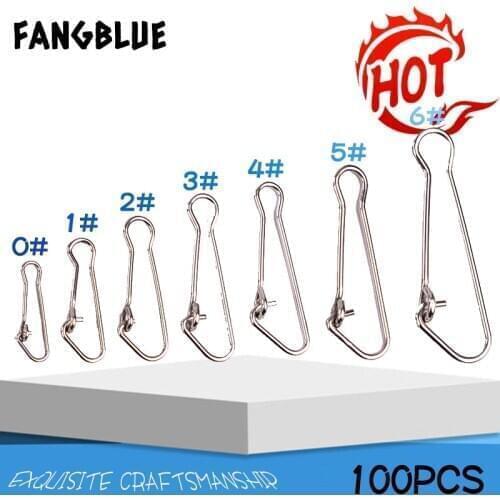 100pcs Fishing Snap 0#-6# Fishing Barrel Swivel Hooked Safety Snap Pin Connector 12mm-34.5mm Swivel Snap Fishing Tackle 2020