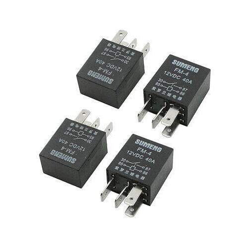 DC 12V Volt 40A 4 Pin Terminal SPST Vehicle Auto Car Alarm Relay 4 Pcs