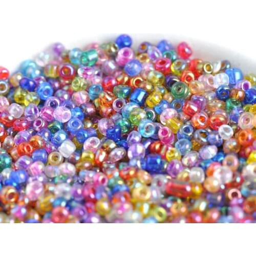 16g 1000pcs 2mm 12/0 Mix AB Transparent Colorful Round Loose Spacer Beads Cezch Glass Seed Beads Handmade Jewelry DIY Craft Bead