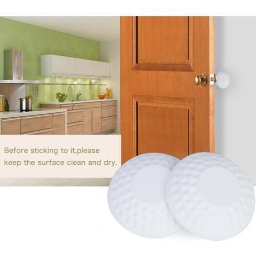2pcs White door Wall stick Thicken Mute Silicone Wall Protector Self Adhesive Door Handle Bumper Guard Pad-Pack of 2
