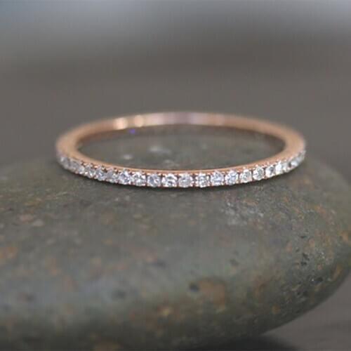 2020 Hot Simple Single Row White Zircon Rings For Women Men Trendy Female Jewelry Wedding Engagement Party Birthday Gifts