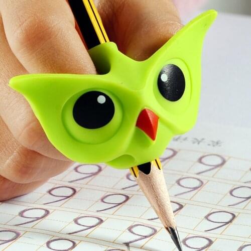 3Pcs/lot Creative Owl Pen Grips Student Kids Practise Writing Silicone Pen Aid Grip Posture Correction Device Kawaii Stationery