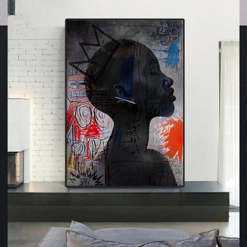 Abstract graffiti woman home art deco gift on canvas poster living room decoration wall art canvas print decorations for home