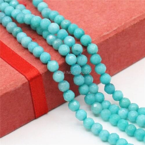 4mm Accessories Skyblue Aquarine Crafts Loose Beads Round Diy Stone Faceted Jewelry Making Design 15inch Accessory Parts Gems