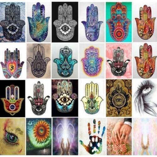 "Hand of Fatima" Full Round Drill 5D DIY Diamond Painting 3D Embroidery Cross Stitch Mosaic Fantasy Zen decoration Gifts WG913