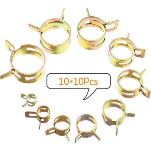 Free Shipping 100pcs/set 6-22mm Spring Clip Hose Clamp Fastener Fuel Line Hose Water Pipe Air Tube Car Plumbing Tools
