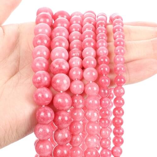 High Quality 6-10mm Natural Stone Bead For Jewelry Making DIY Round Loose Red Stripe Stone Bead Charm Bracelet Necklace Handmade