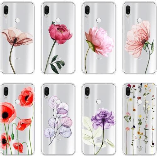 Phone Case Silicone For Xiaomi Redmi Note 7S 7 PRO Rose Flower Pink Red Floral Back Cover For Xiaomi Redmi K20 Pro 7 7A GO Y2 Y3