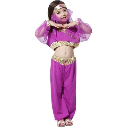 Carnival Halloween Masquerade Party Kids Girls Arabic Costume Arab Princess Cosplay Clothes Children Belly Dance Suits