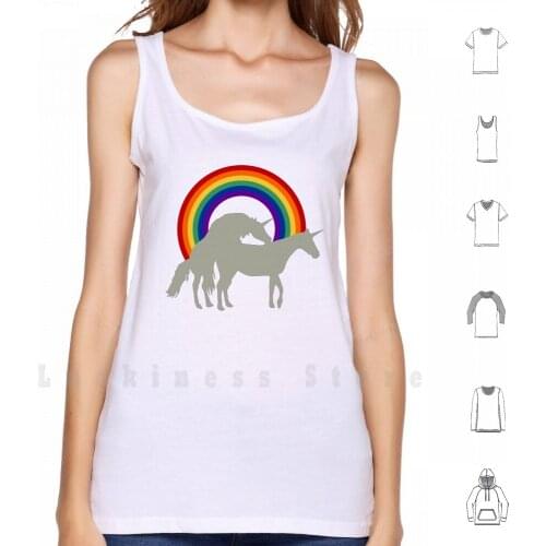 Unicorn Under The Rainbow Tank Tops Vest Sleeveless Circle Rainbow Colors Rainbow Colors Federal Spectrum Unicorn Sex Horse