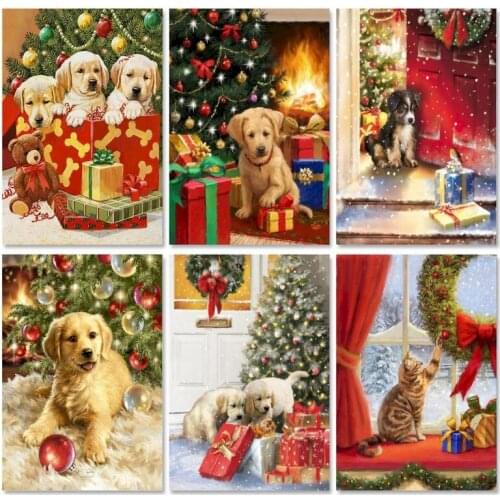 GATYZTORY Christmas Decor Painting By Numbers Acrylic Paints 40*50 Canvas Painting Decorative Paintings Crafts Handicraft Gift
