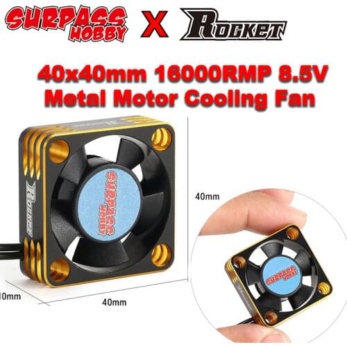 Surpass Hobby Rocket Cooling Fan 16000RPM Aluminum 40*40*10mm 8.5V for 1/10 1/8 4068 4092 4074 ESC Brushless Motor RC Car