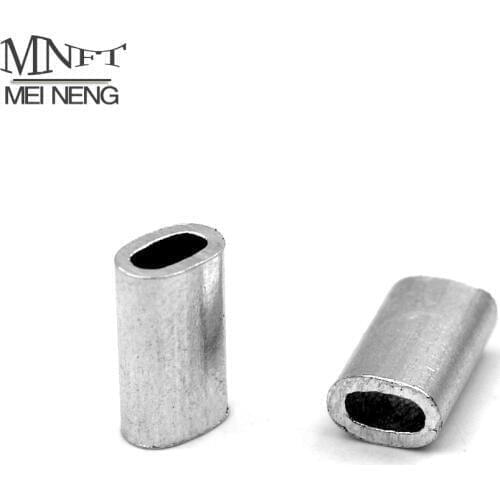 MNFT 120pcs Fishing Wire Tube Connectors 6 Sizes Mixed Stainless Steel Fishing Line Aluminum Crimp Sleeve Aluminum Tube