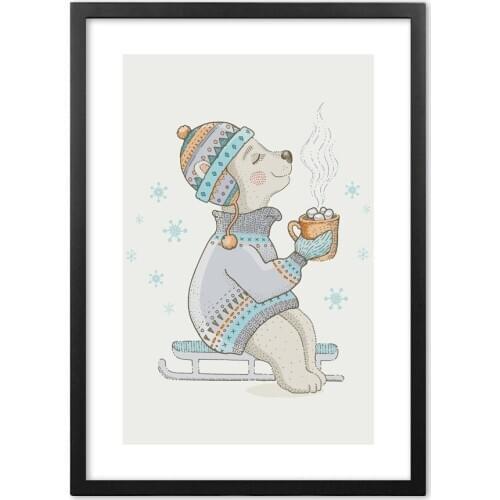 Cartoon Animal BearWall Art Paper Painting Nordic Posters And Prints Wall Pictures Baby Kids Room Decor