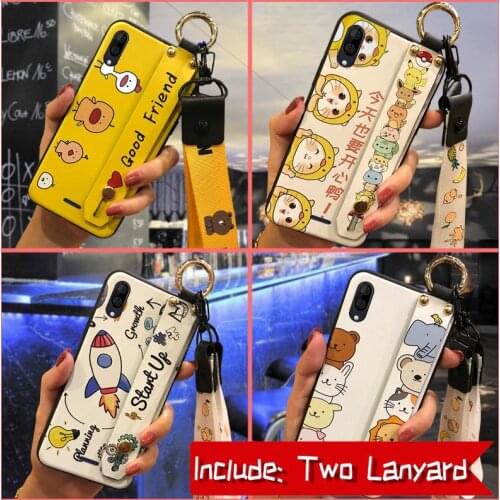 Soft Soft Case Phone Case For Wiko Y80 Wrist Strap New Shockproof Wristband Silicone Cute