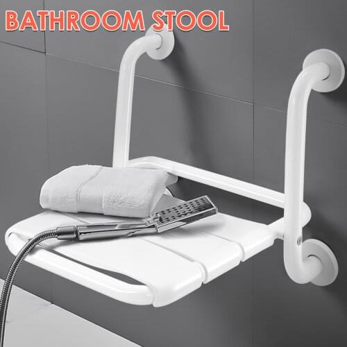 Wall Mounted Shower Seats Bathroom Folding Seat Bathroom Stool Toilet Folding Shower Seat Waiting Bath Chair Spa Chair Bench New