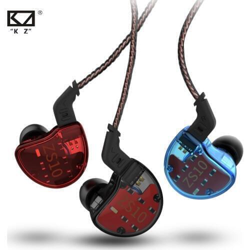 KZ ZS10 Earphones 4BA+1 DD Hybrid In Ear Headphone HIFI Bass Headset DJ Monitor Earphone Earbuds KZ ZS6 AS10 ZST ES4 ED16 BA10