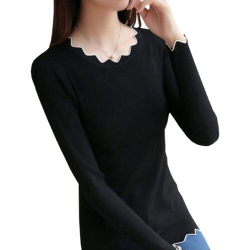 2018 New Autumn Korean Pullover Solid Butterfly Sleeve Knitted Sweaters Slim Women Pullovers Ruffles Female Bottoming Tops PZ015