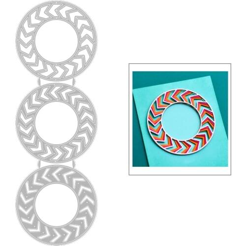 2020 New Round Frame and Arrow Embossing Layered Metal Cutting Dies For Cut Paper Making Background Card Scrapbooking NO Stamps