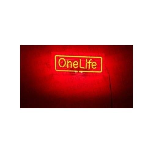 One Life White Acrylic Box Gift Neon Signs Real Glass Tube Beer Bar Pub Bedroom Wall Homeroom Girlsroom Party Decor Lamp 14"x5"