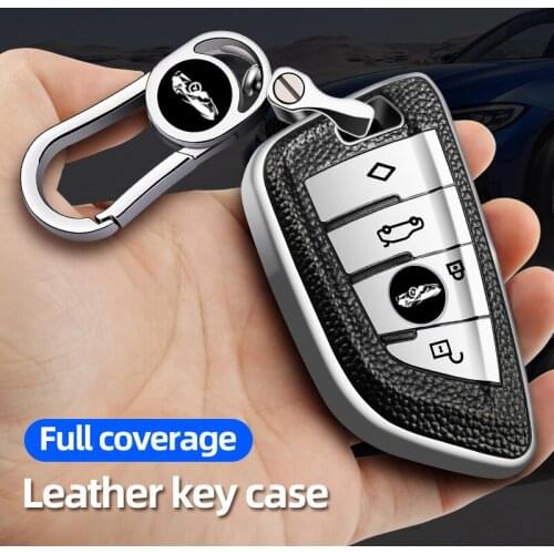 Wholesale 10pcs TPU Leather Car Key Case for BMW 3 5 Series G20 G30 X1 X3 X4 X5 G05 X6 Full Cover Bag Accessories with Keychain