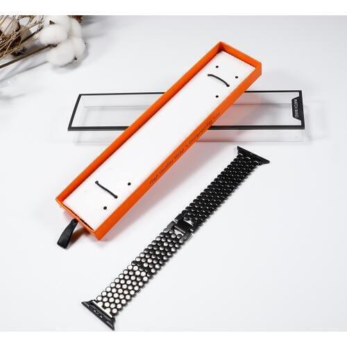 Orange simple Style Packing Box For Apple Watch Band 38/40/42/44 mm For Milanese Leather Silicone Nylon Storage Strap Box
