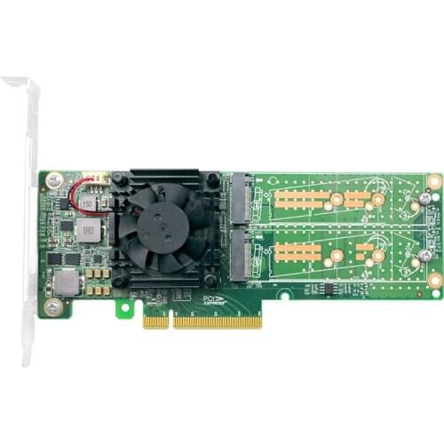 PCIe 3.0 X 8 to Quad M.2 NVMe SSD Swtich Adapter Card with Low Profile-LRNV9547LP-4I