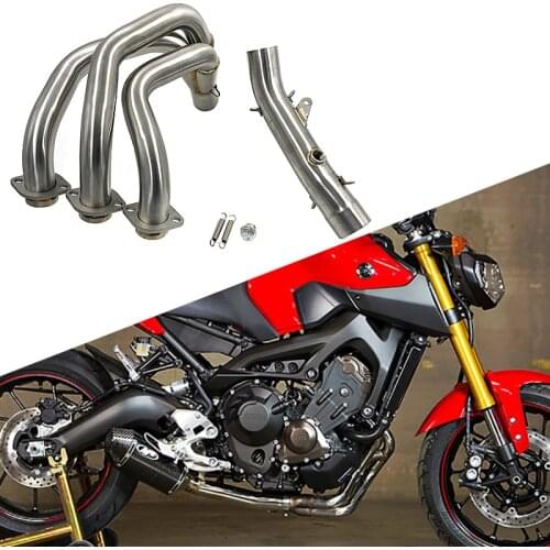 Full System Carbon Fiber Escape Motorcycle Middle Pipe Exhaust Slip on For Yamaha FZ09 MT09 MT-09 FZ-09 2014-2018 Not for Tracer