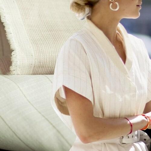 Yarn-dyed striped cotton blends linen fabric,double-sides,double-layers,sewing for jacket,pants,skirt,home,craft by the yard