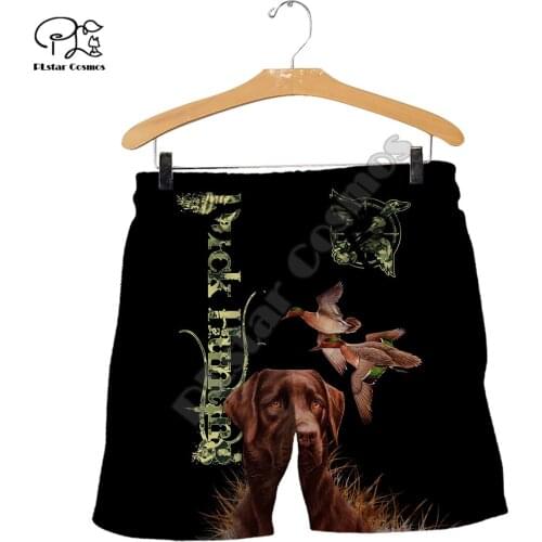 PLstar Cosmos Camo Animal Hunter Dog Pheasant Duck Hunting Tattoo Women/Men 3DPrint Unisex Summer Casual Shorts Beach Pants A1