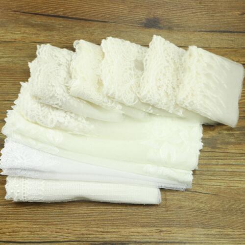 Randomly distribute 5 yards of high quality water-soluble lace lace fabric, all white pure cotton side fabric