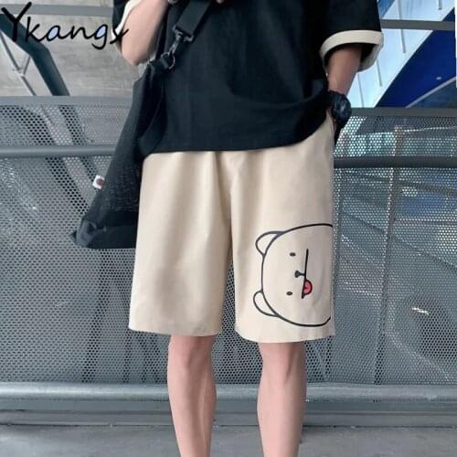 Plus Size Summer Womens Clothing Cartoon Print Harajuku Casual Shorts Korean Style Cycling High Waist Gym Sports Shorts Female