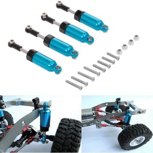 RCTOYFUN 4pcs Blue Metal 61mm Shock Absorber Damper Remodel Accessories For WPL C14 C-14 C14K C-24 C24K 1/16 RC Car Half Truck