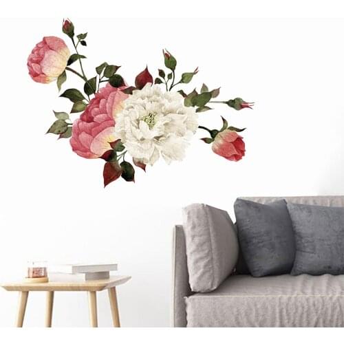 Self Adhesive Flower Branch Bird Removable Wall Sticker Background Decal Decor