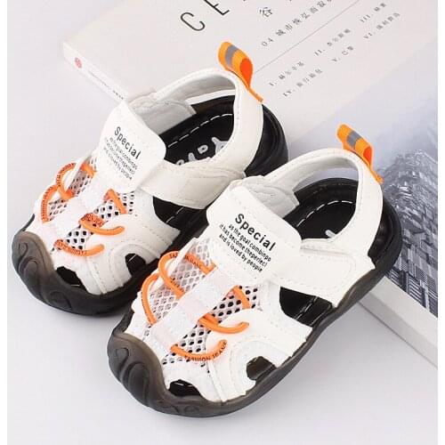 Baby Boys Sandals 2021 Summer Toddlers Infants Sandals Covered Toes Anti-kick Breathable Air Mesh Net Sandals Casual Kids Shoes