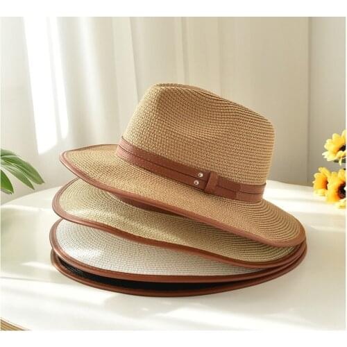 Panama Hat Summer Sun Hats For Women Men Beach Straw Hat Fashion UV Sun Protection Travel Cap Womens hat 2021