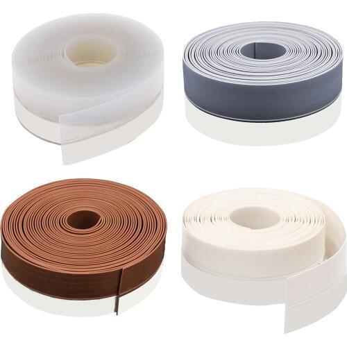 16ft 25/35/45mm Door Draft Stopper Sweep Silicone Adhesive Seal Strip Weather Stripping Under Door Seal Gap Interior Exterior