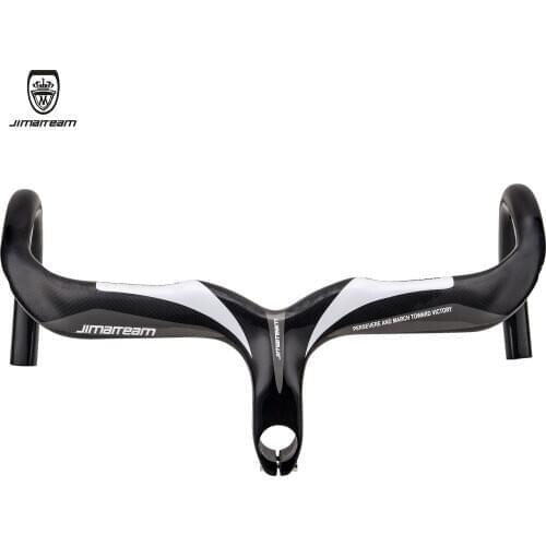 JIMAITEAM Bike Carbon Road Handlebar 2019 3K Gloss Bicycle Handle bar Ultra light Integrated Handlebars and Stem Carbon Handleba
