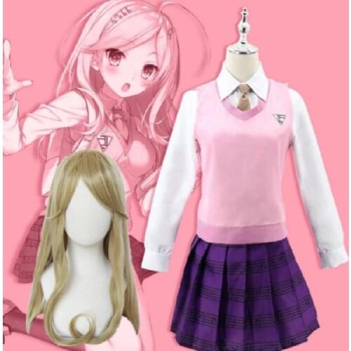 Game Danganronpa V3 Akamatsu Kaede Cosplay Costume Anime Women JK School Uniform Vetement Manga