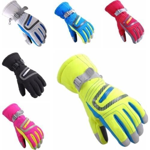 1 Pair Winter Warm Waterproof Ski Gloves Boys Girls Teenager Adult Sport Cycling Glove Windproof Skiing Snowboard Gloves