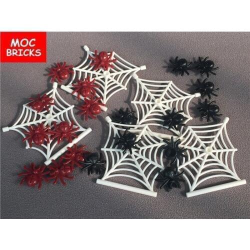 10pcs/lot New DIY Animal Spider & White Cobweb Model Action Figure Educational building block bricks kids toys best gifts