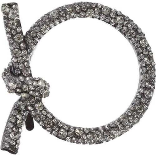 2 PCS Fashion Rhinestone Crystal Ring Shape Clips Buckle Decoration for Shoes Boots Handbag