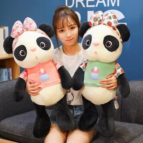 3colors Cute Juice Panda Doll Creative Panda Plush Stuffed Doll Toy Fruit Panda Sleeping Pillow Birthday Gift