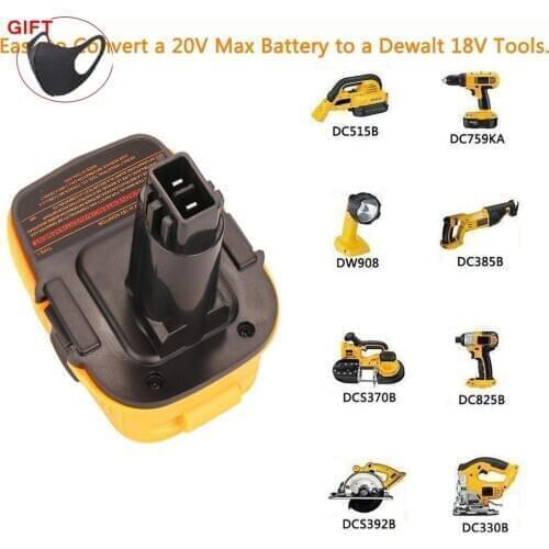 20V Lithium Battery Adapter To Nickel Battery 18V With USB 5V Adapter DCA1820 For Dewalt DCB200 DCB201 DCB203 DCB204 Battery