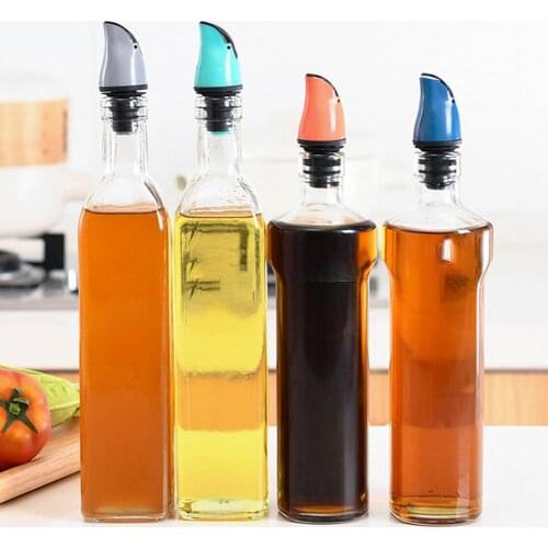 Automatic Oil Bottle Stopper Spout Liquor Dispenser Leak-proof Silicone Nozzle Bottle Stopper Kitchen Bar BBQ Tool